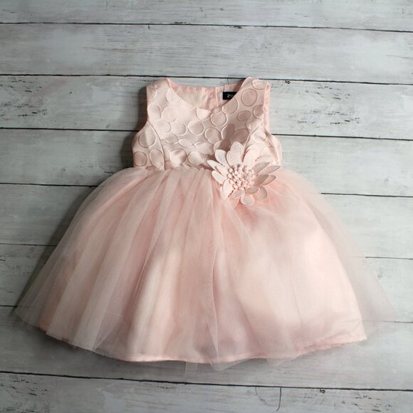 Zenzi Vintage Baby Girl's Pink Satin Party Dress Size 12 Months Tulle - Picture 2 of 6